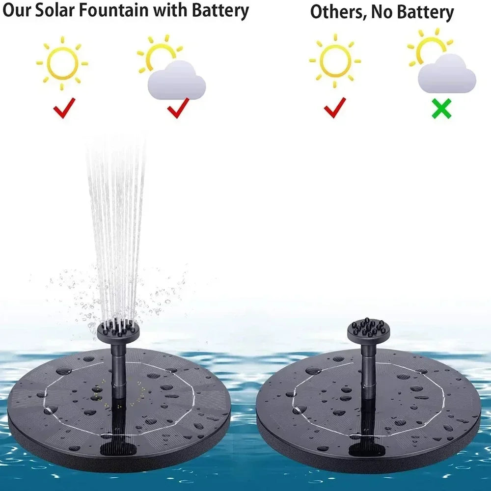 13cm, 16cm, 18cm Floating Solar Fountain Pumps - Perfect for Bird Baths, Garden Outdoor Water Pool and Pond Decoration