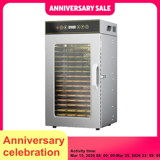 Premium 18-Tier Stainless Steel Food Dehydrator Commercial & Home Use, Adjustable Energy-Efficient Drying for Fruits/Meat/Herbs