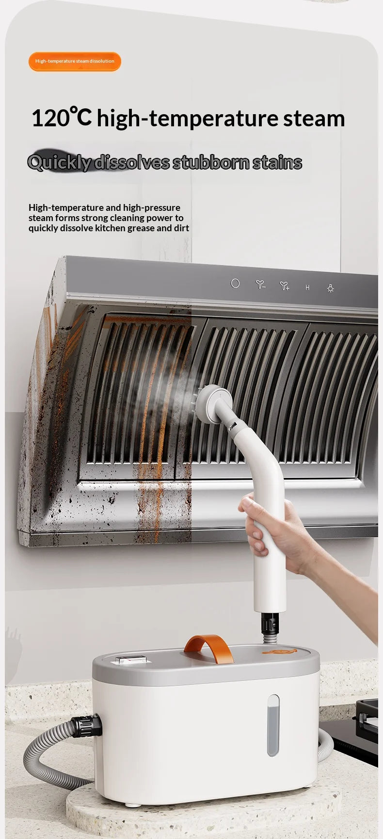 New Handheld High Temperature Steam Cleaner Kitchen Hood Cleaner for Deep Cleaning and Sanitising Electric Steam Cleaner