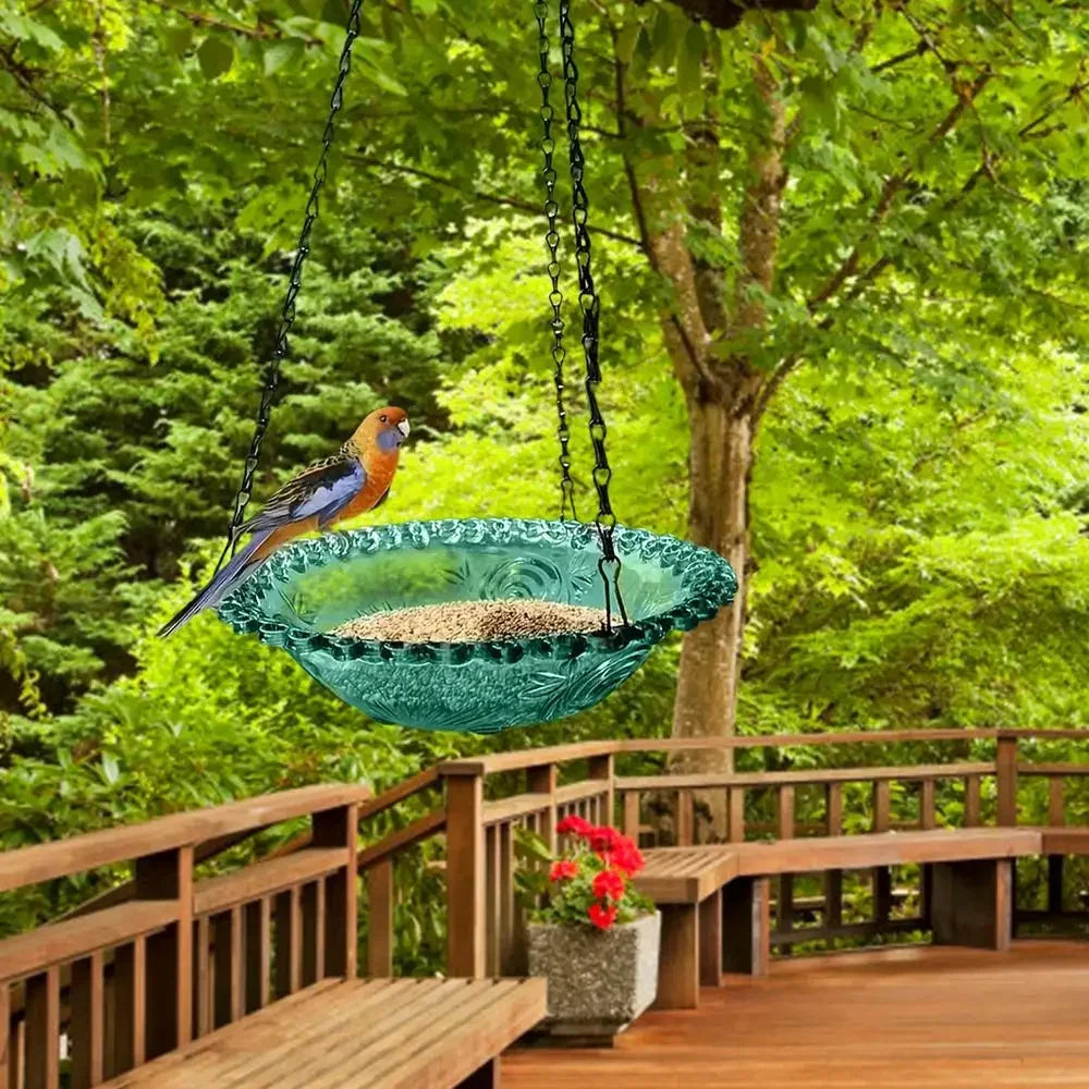 New Bird Flower Shaped Hanging Bird Feeder Birdbath for Garden Outdoor Decor Yard Farm Supplies Hummingbird Feeder Supplies