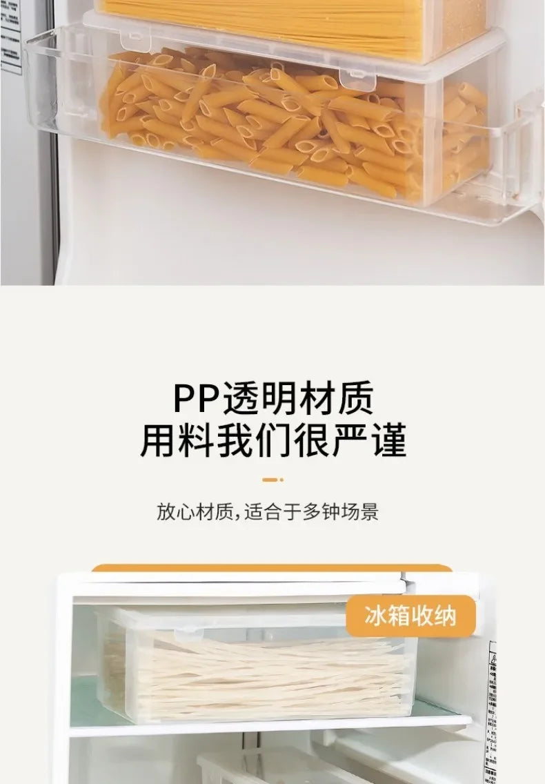 Noodle Storage Box Rectangular Plastic Refrigerator Food Preservation Box Kitchen with Lid Multi-grain Noodles Sealed Box