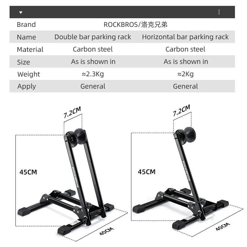 ROCKBROS Bike Parking Stand Indoor Floor Stable Support Bicycle Parking Stand Road MTB Bike Support Holder Rack Bike Accessories