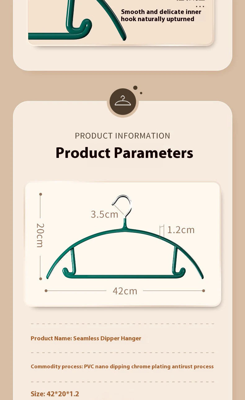 5pcs Nano seamless anti slip clothes hanger stand hanger non marking storage, thick clothing support, anti slip stainless steel
