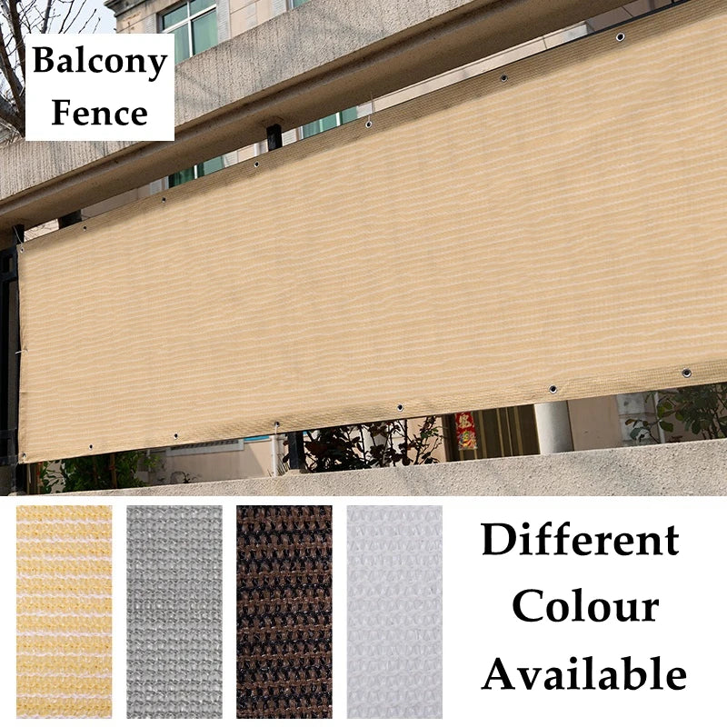 Balcony Privacy Screen Fence Netting 0.6/0.8/0.9/1.2/1.5m Height Patio Railing Fencing Cover UV-Resistant Garden Sunshade Net