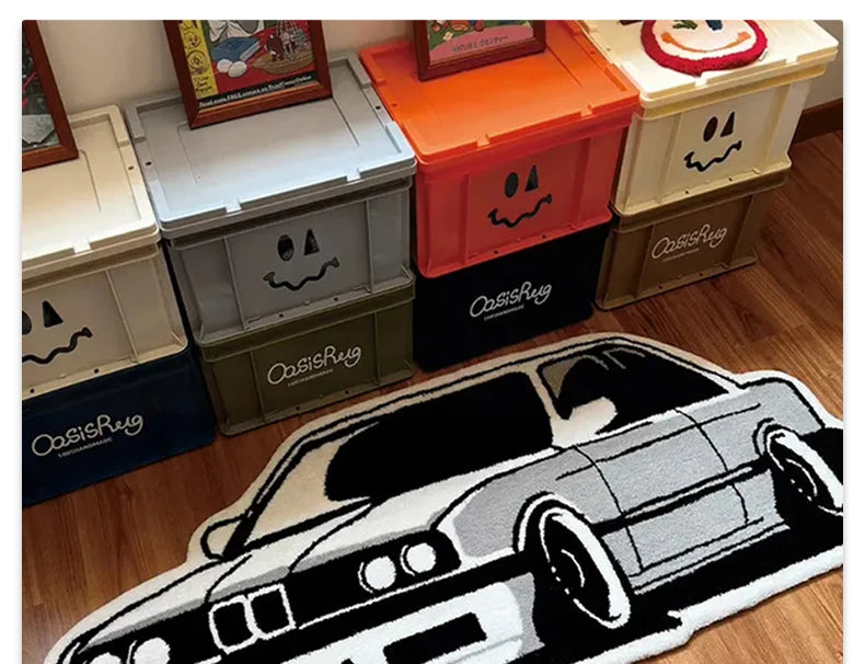 Bedroom Carpet Boys Room Decoration Rug Car Shape Floor Mat Car Lover Gifts for Boy Home Decor Bedside Mats Soft Fluff Shaggy