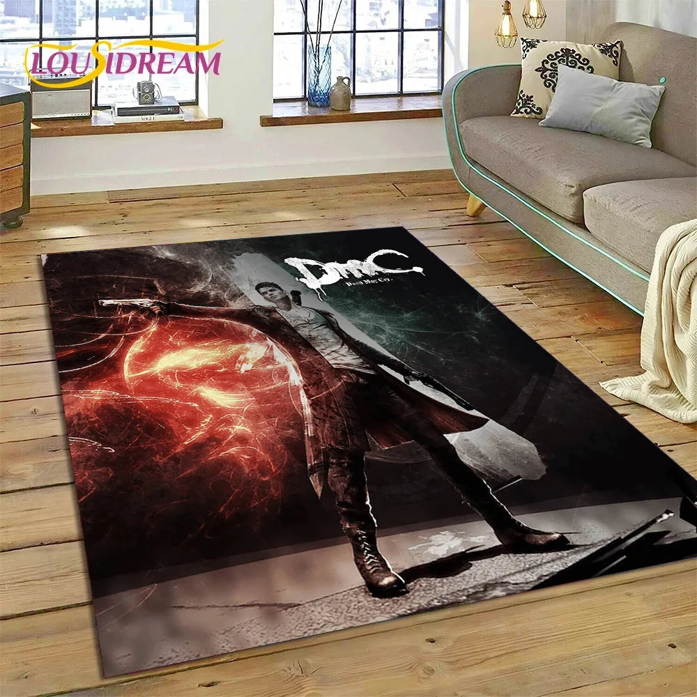 DMC Game 3D D-Devil May Cry cartoon Rug Carpet for Living Room Bedroom Home Decor,Floor Mat Non-slip Decoration for Sofa Doormat
