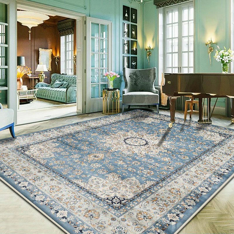 Persian Style Easy Cleaning Carpet for Living Room Retro Room Decoration Aesthetic Non-slip Lounge Rug European Tatami Mat