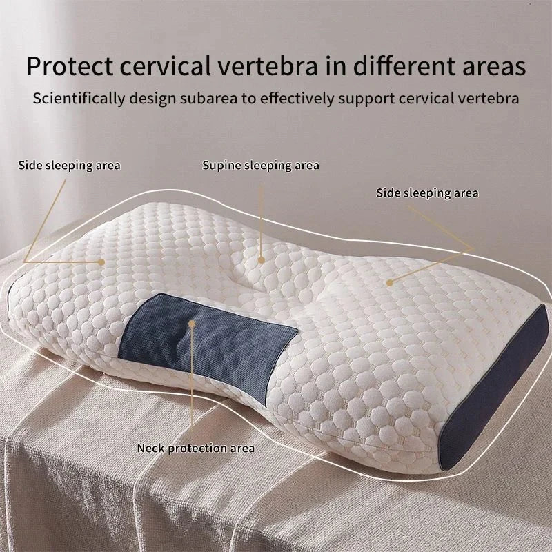 2PC Almohada Neck Pillow Help Sleep Protect The Neck Cervical Orthopedic Soybean Fiber Massage Household SPA Pillow For Sleeping