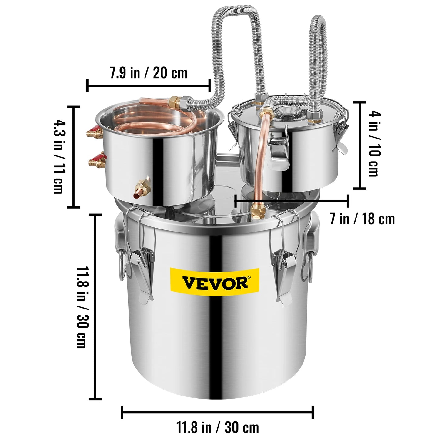 SucceBuy 20L 30L Water Alcohol Brewing Distiller DIY Moonshine Apparatus Stainless Steel Still Whisky Beer Brandy Home Appliance