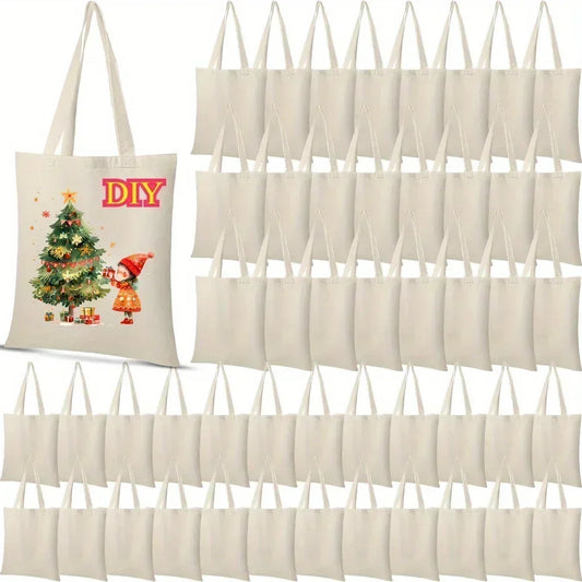 3/6 Pcs Blank Tote Bags 30x40cm for DIY Crafts, Painting, Shopping, and Grocery Use