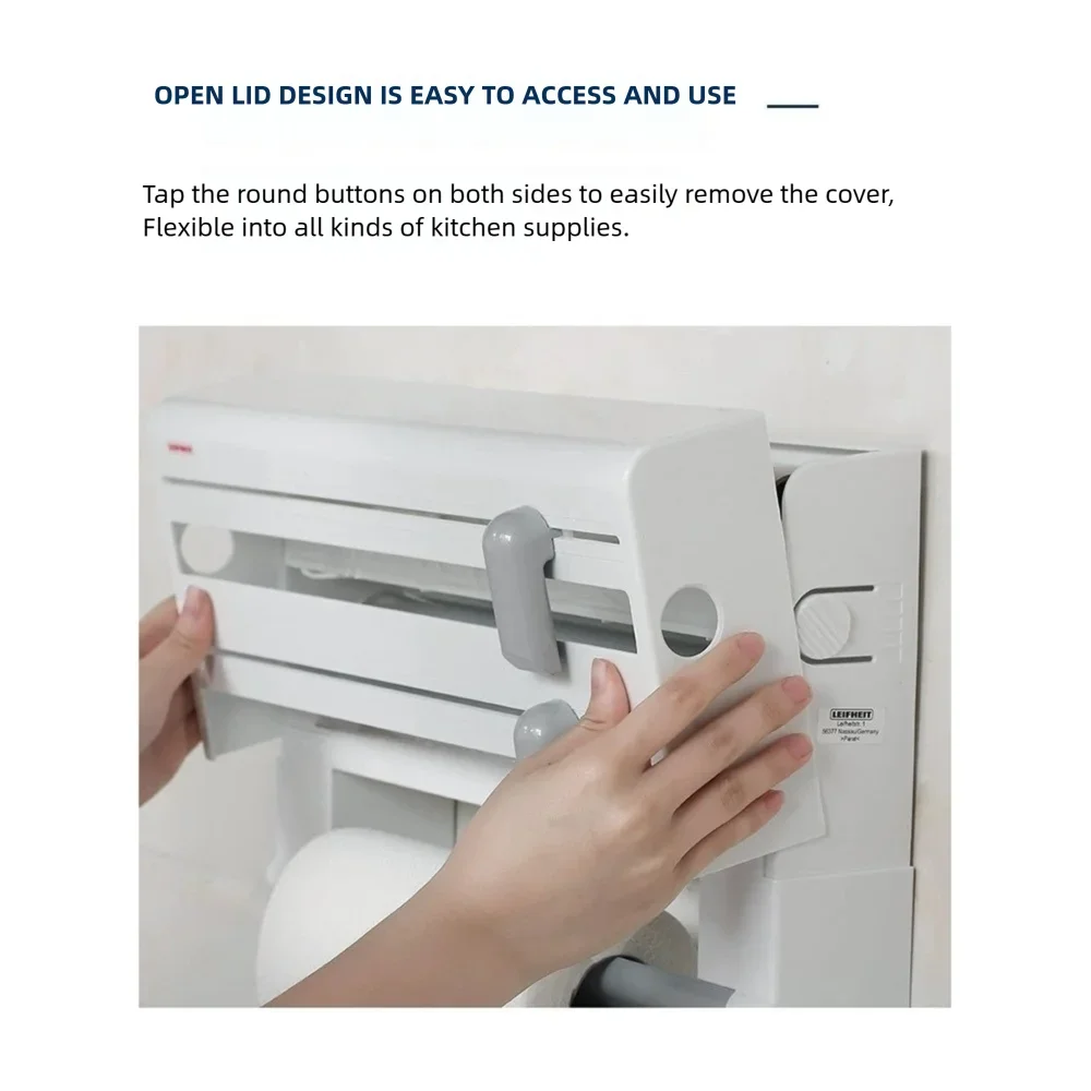 4/6-in-1 Plastic Wrap Tissue Dispenser with Cutter, Refrigerator Magnetic Tissue Holder