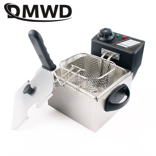 Household 2L Multifunction Electric Deep Oil Fryer Stainless Steel Grill Oven Chicken French Fries Oil Frying Machine Hot Pot