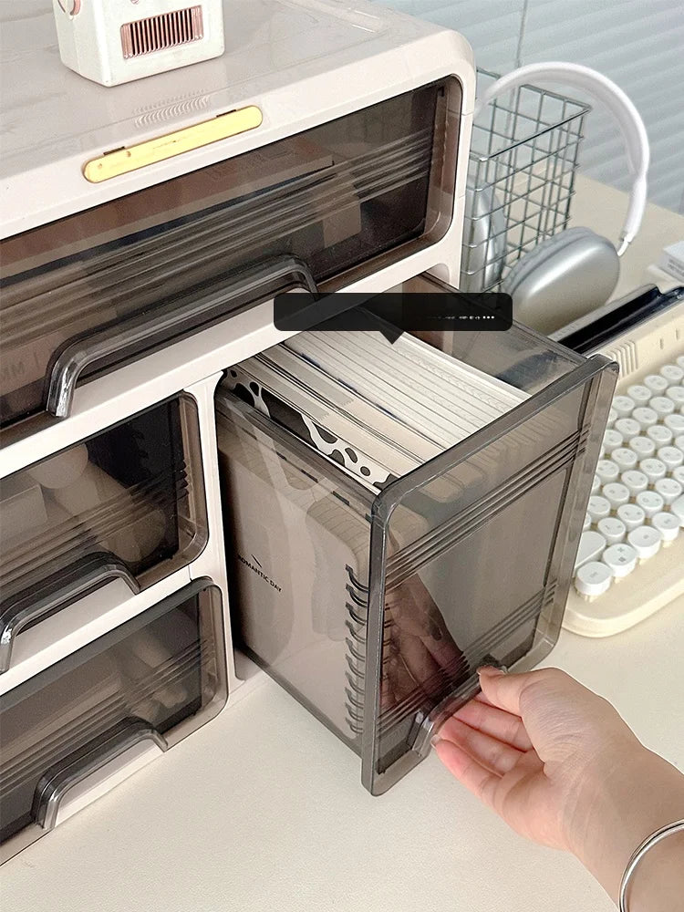 Desktop Organizer Box Der Sle Office Desk Cosmetic Storage Ra Home Dormi Study Table Arrangement Container
