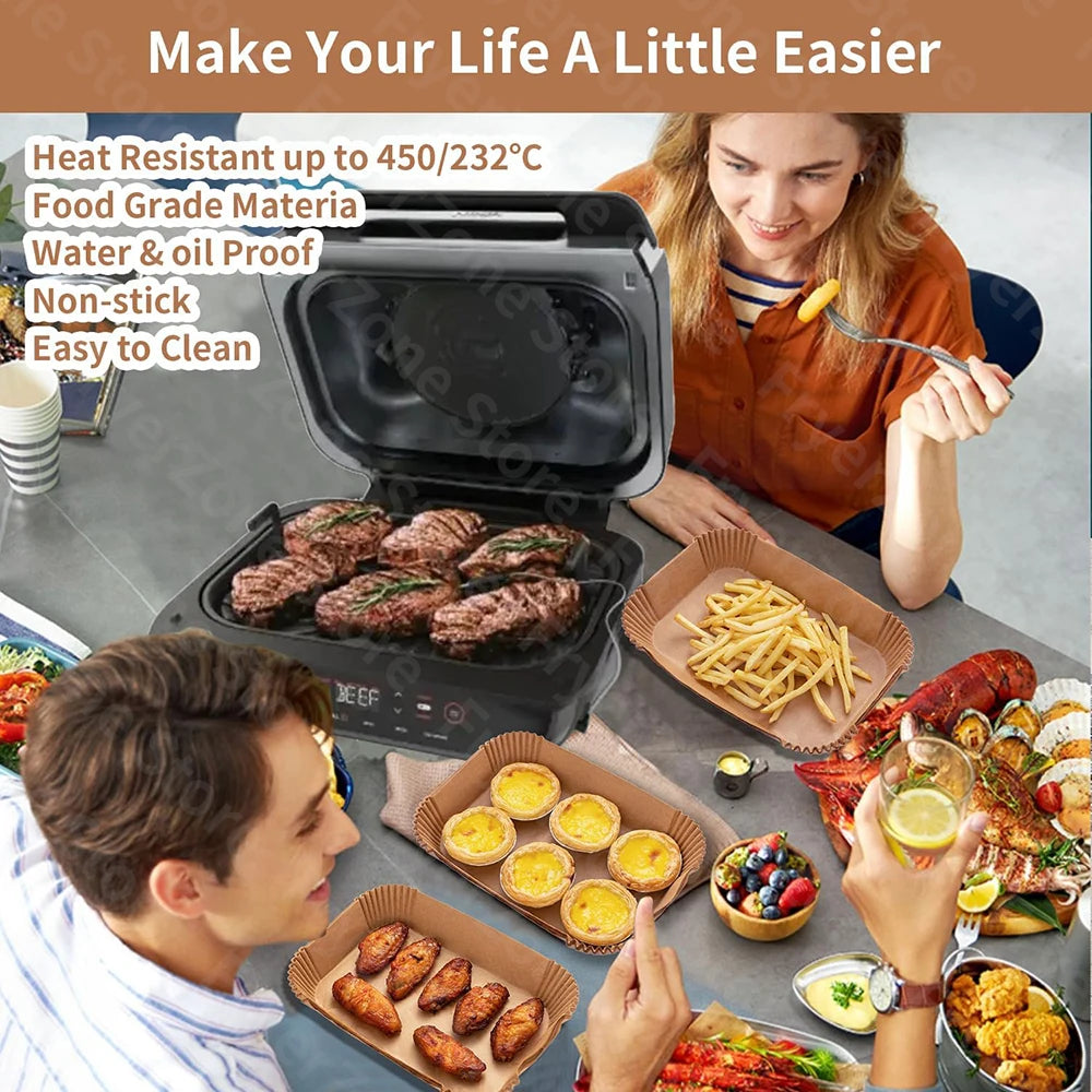 Parchment Paper Liner for Ninja Foodi XL Smart FG551 6-in-1 Indoor Grill Accessories Air Fryer Liner Reusable Heat Resistant Mat