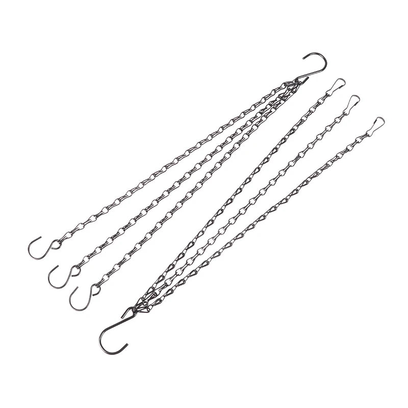 40cm Rattan Hanging Pendant Chain Flowers Basket Chain Flower Pot Hydroponic Plants Grow Tools Garden Decorations With 3 Hooks
