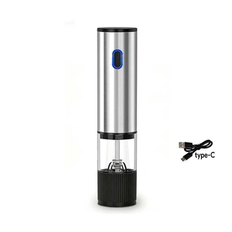 Electric Salt and Pepper Grinder Automatic Rechargeable Pepper Mill Shakers Adjustable Coarseness Kitchen Appliances
