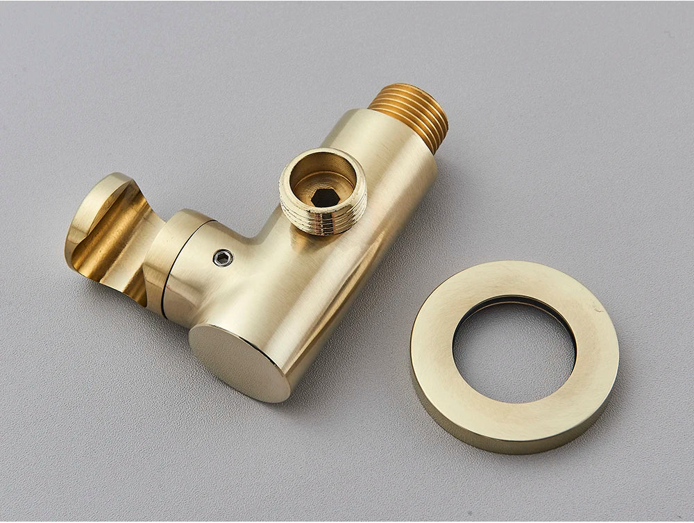 Poiqihy Chrome Shower Head Holder Handheld Shower Spray Bracket Wall Mounted Bidet Sprayer Holder Concealed Faucet Accessory