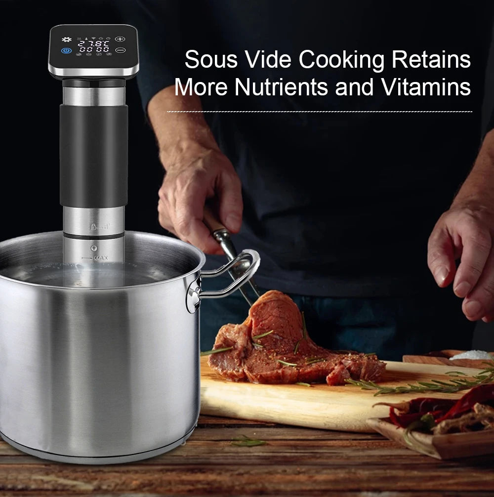 BioloMix 5th Generation Smart Sous Vide Machine WiFi Enabled Stainless Steel IPX7 Waterproof with APP Control Thermal Circulator