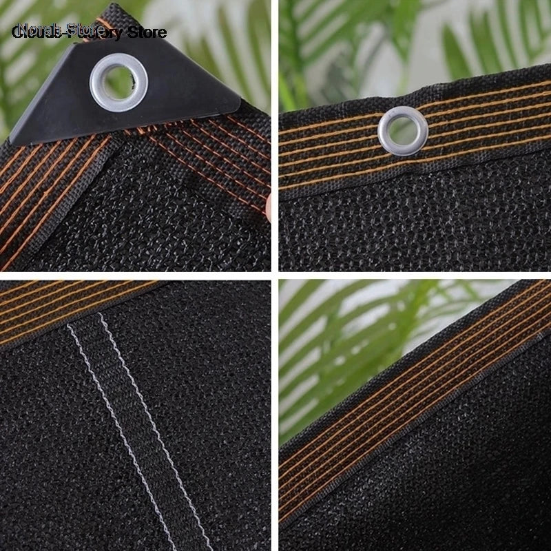 6X6m Black Shade Cloth with Grommets Sunblock Mesh Cover Anti-UV Garden Balcony Plant Sunshade Net Outdoor Greenhouse﻿﻿﻿﻿﻿﻿﻿﻿﻿﻿