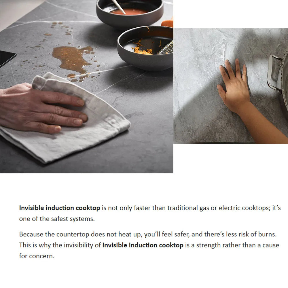 Invisible Built In Induction Hob Cooktop Stove Cooker Under Granite Marble Countertop Hidden 4 burner Hob Separated Control