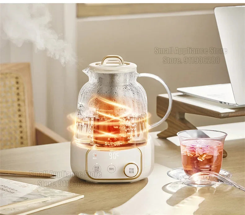 SUPOR 1L Health Pot Glass Electric Kettle 316L Stainless Steel Water Boliler 12H insulation Multifunction Household Teapot 220v