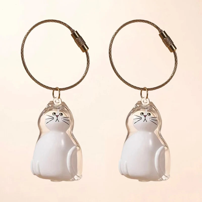 2Pcs Transparent Cat Fur Storage Box Pendant Cat Hair Capsule Commemorative Collection Bag Pendant Keychain Cat Accessories