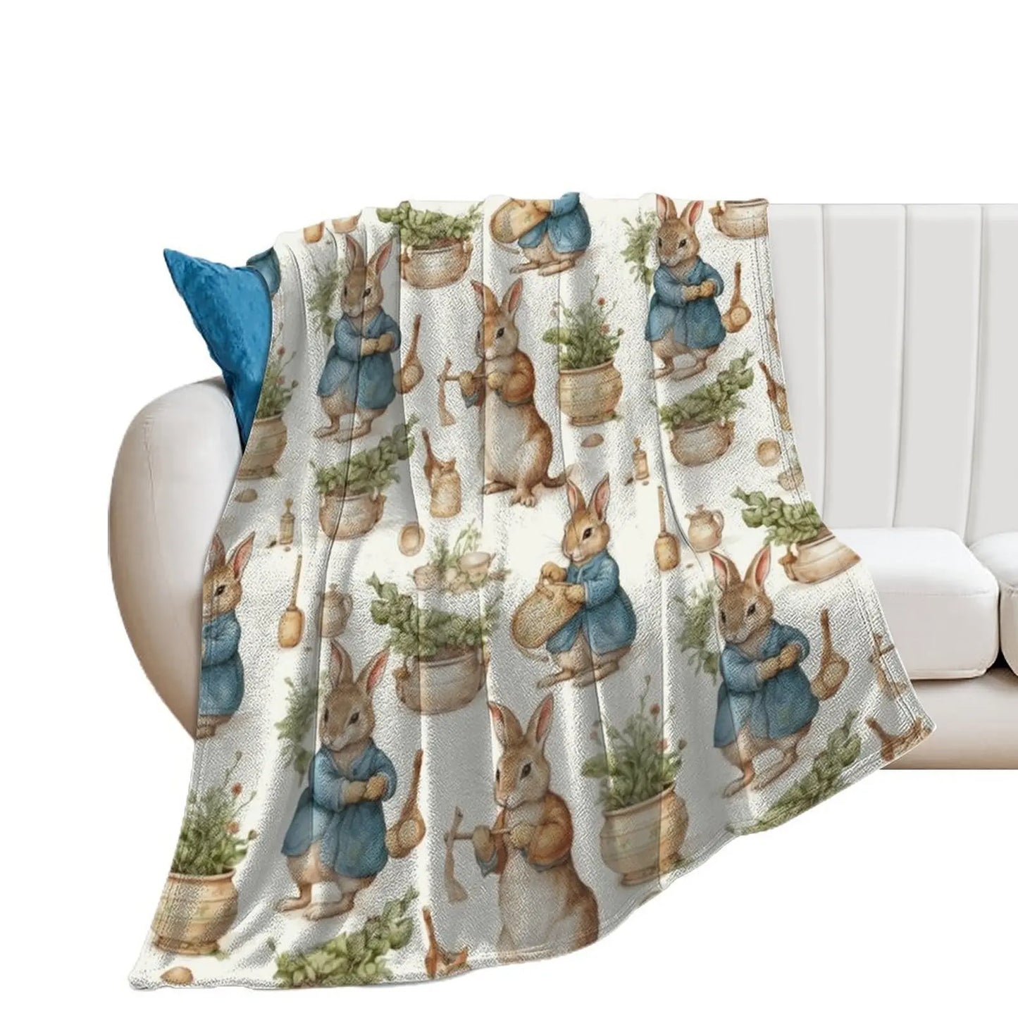 Peter rabbit watercolour Throw Blanket Decoratives Thermal Blankets