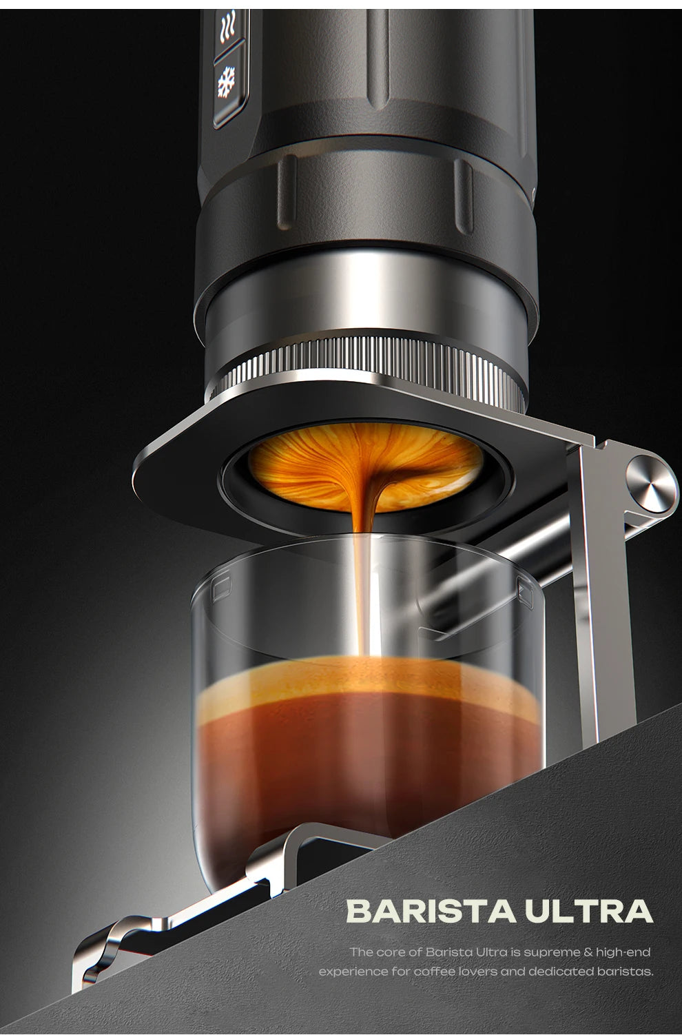 HiBREW H4C Portable Espresso Coffee Machine Wireless Heating Removable Battery Barista Ground Coffee Bottomless Extraction