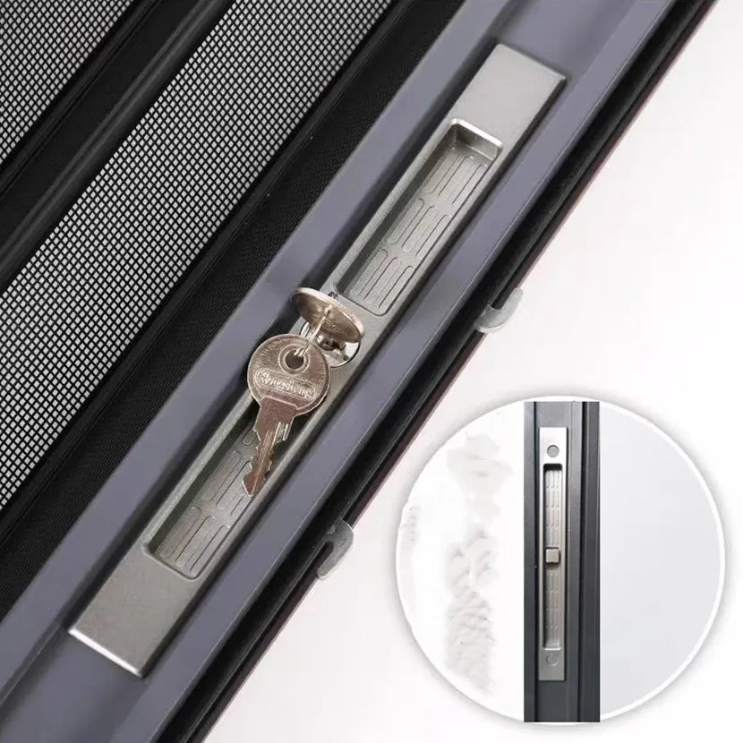 1097*1972mm Cats mesh door screen anti scratch aluminum frame Pleated metal Mesh Retractable Folding fly Screen security door