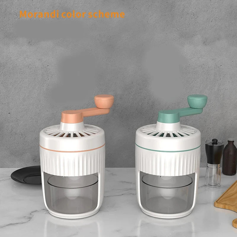Household Hand Ice Crusher Stainless Steel Blade Fast Ice Crushing Removable Cleaning Slushie Maker Machine  Ice Crusher Summer