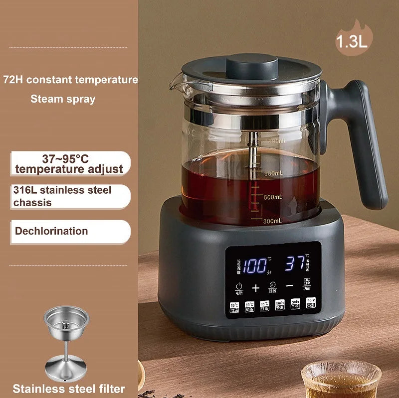 1.3L Tea Maker Baby Constant Temperature Milk Regulator Steam Spray Office Tea Kettle Multifunctional Electric Kettle 220V