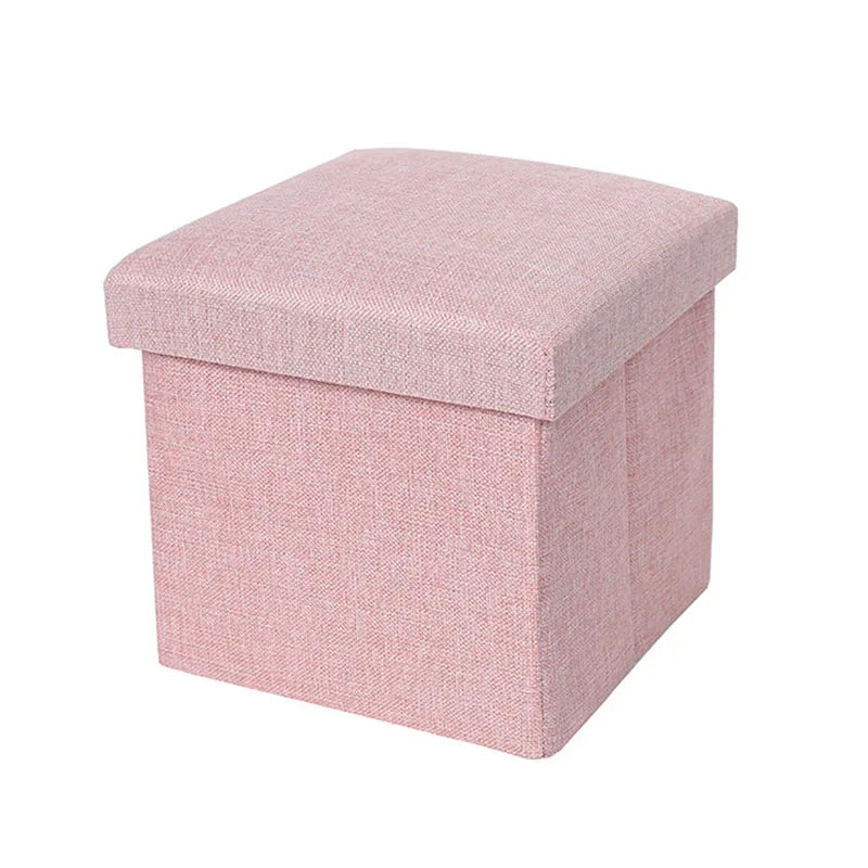 Multifunctional Fabric Organizer Storage Stools Box Foldable Storage Stool Boxes With Padded Seat Home Organization Sundries Box
