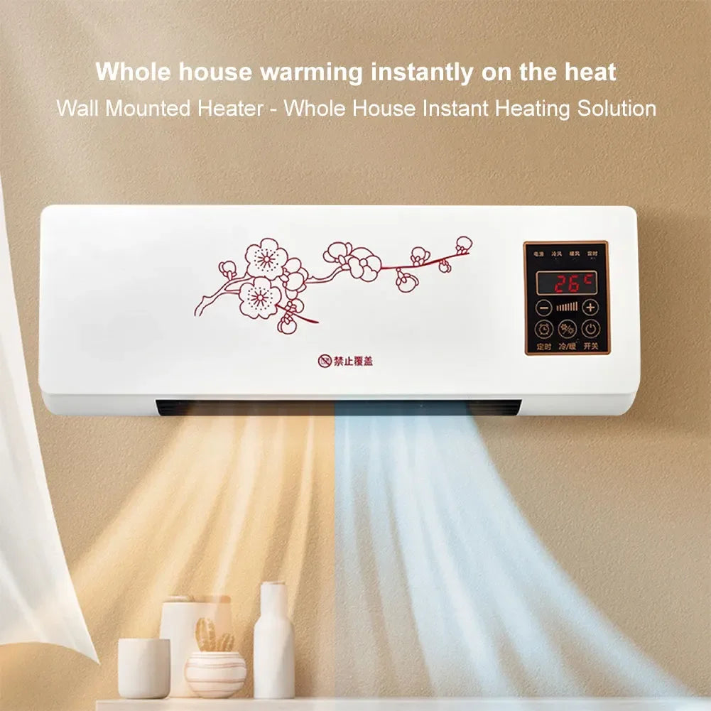 Mini Air Cooler Wall Mounted Electric Home Heater with Remote Control Intelligent Heater for Dormitory Bedroom AU/US/UK/EU Plug