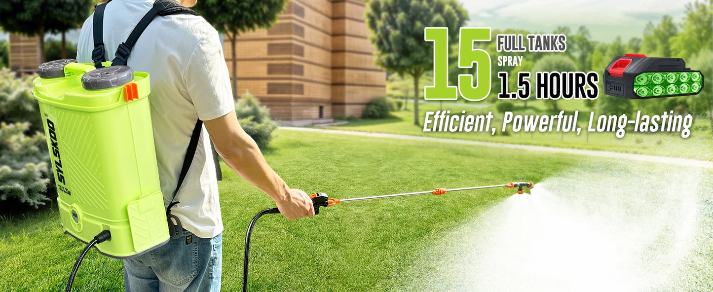 3.2 Gallon Backpack Electric Sprayer 80 PSI Battery-powered garden sprayer compatible with 18V batteries. Perfect for lawn care, weed control, and easy outdoor spraying.