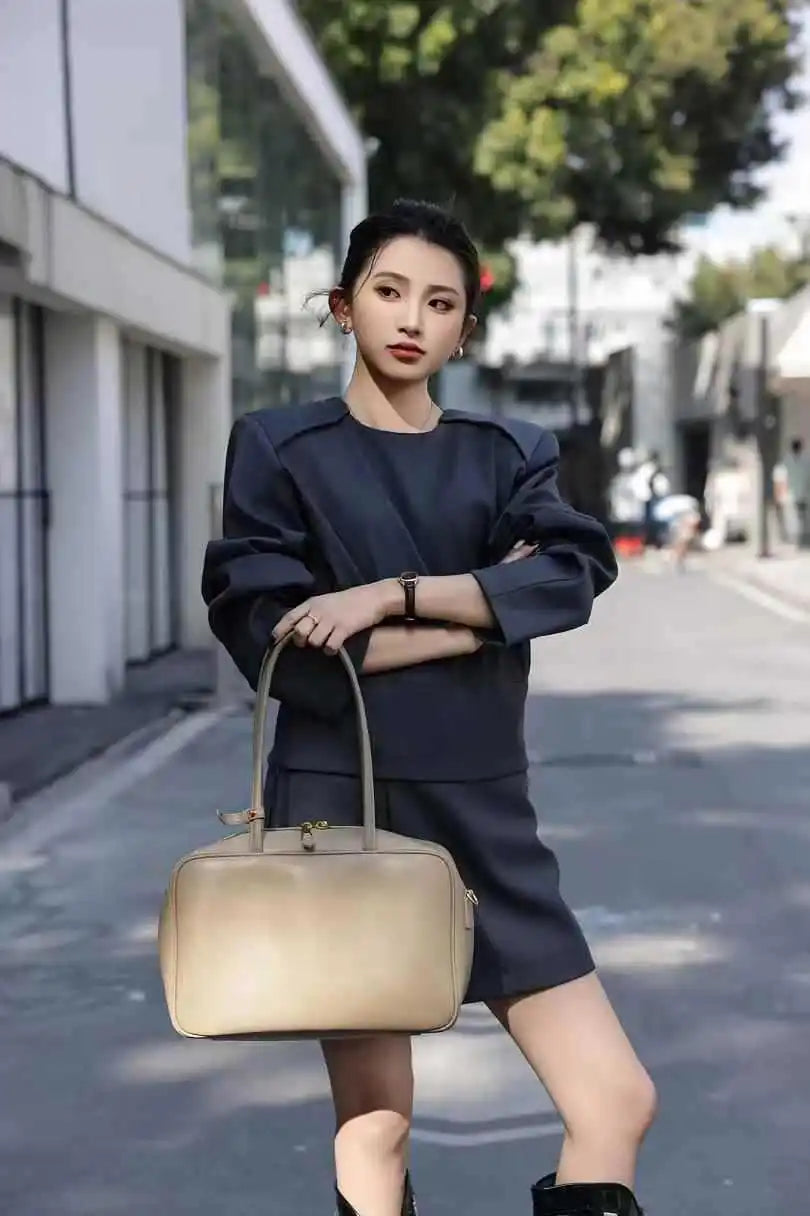 Luxury Genuine Leather Women’s Shoulder Bag Designer-style crossbody made from premium cowhide. Available in black, brown, and coffee colors with a spacious, elegant design for everyday use.