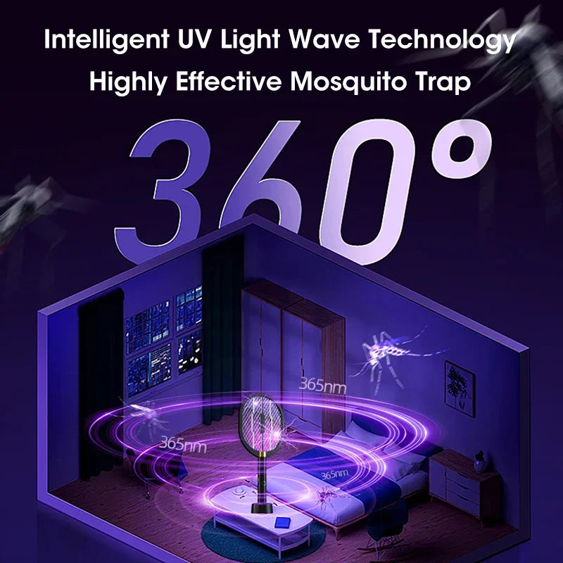Electric Mosquito Swatter Usb Rechargeable With Purple Light Trap Insect Exterminator Anti-mosquito Device for Household Bedroom