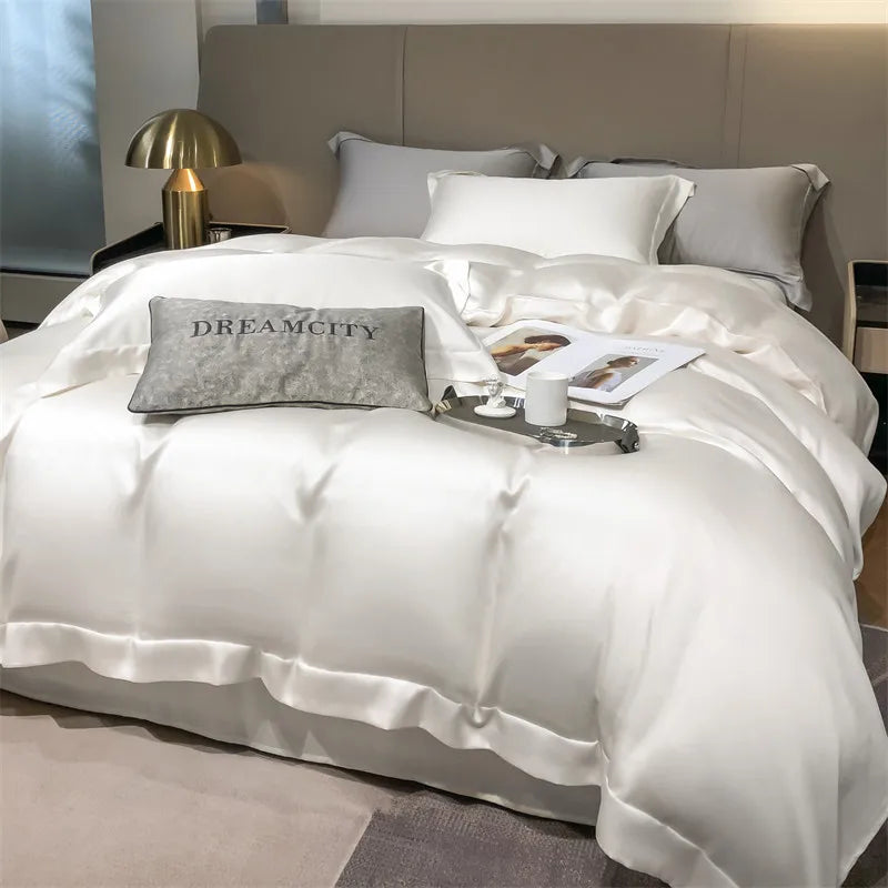 Dreamreal Pure Bamboo Bedding Set for Hotel Home Luxury Organic Bamboo Duvet Cover Fitted Bed Sheet Sets Pillowcase Cooling Soft