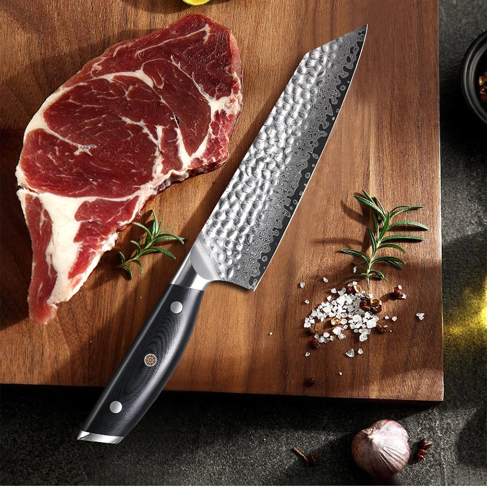 MOSTODOZO 6-inch Japanese Style Bunka Knife Damascus Steel Slicer Meat Utility Fruit Professional Kitchen Kiritsuke Chef Knives