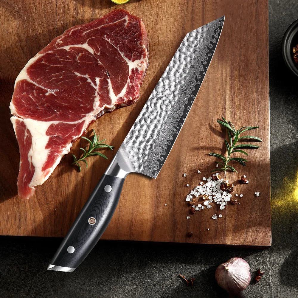 MOSTODOZO 6-inch Japanese Style Bunka Knife Damascus Steel Slicer Meat Utility Fruit Professional Kitchen Kiritsuke Chef Knives