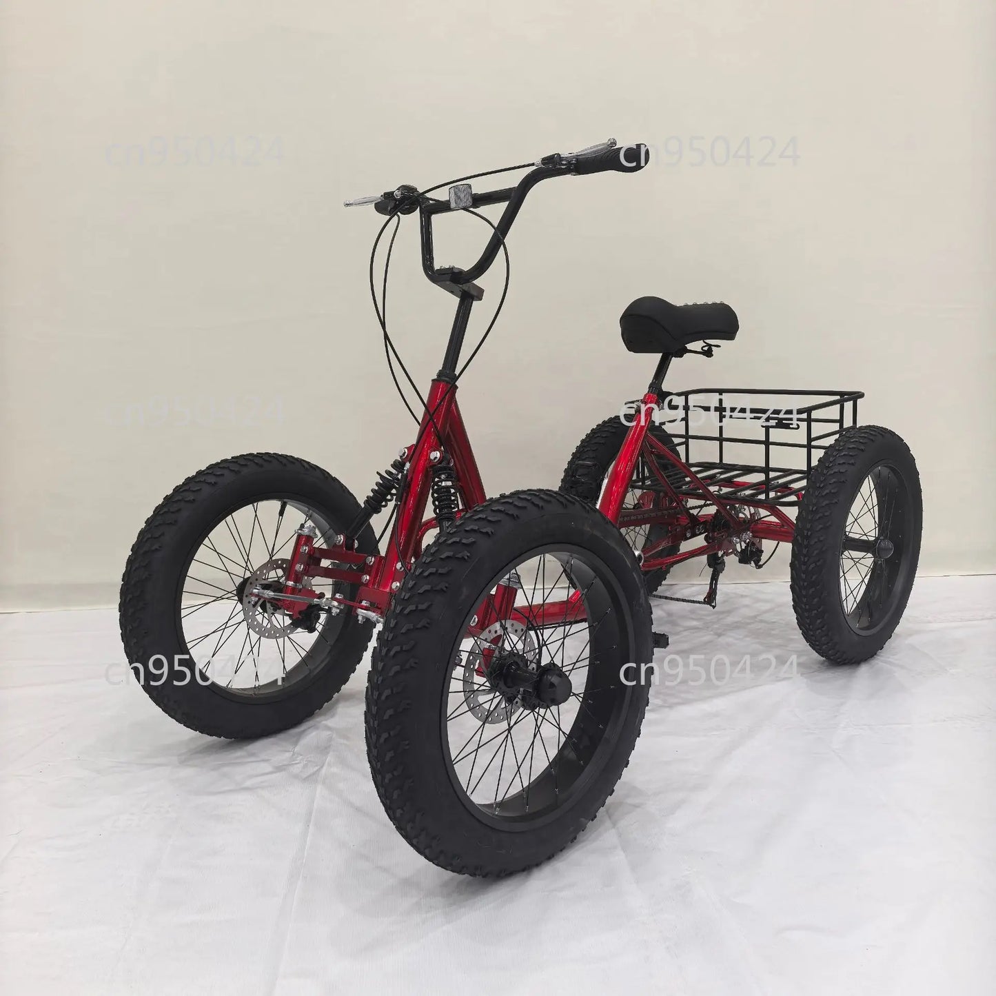 20inch cargo bike fat tire 4 wheel bicycle pedal four wheeler can be used as cargo for city travel with storage basket bicicleta