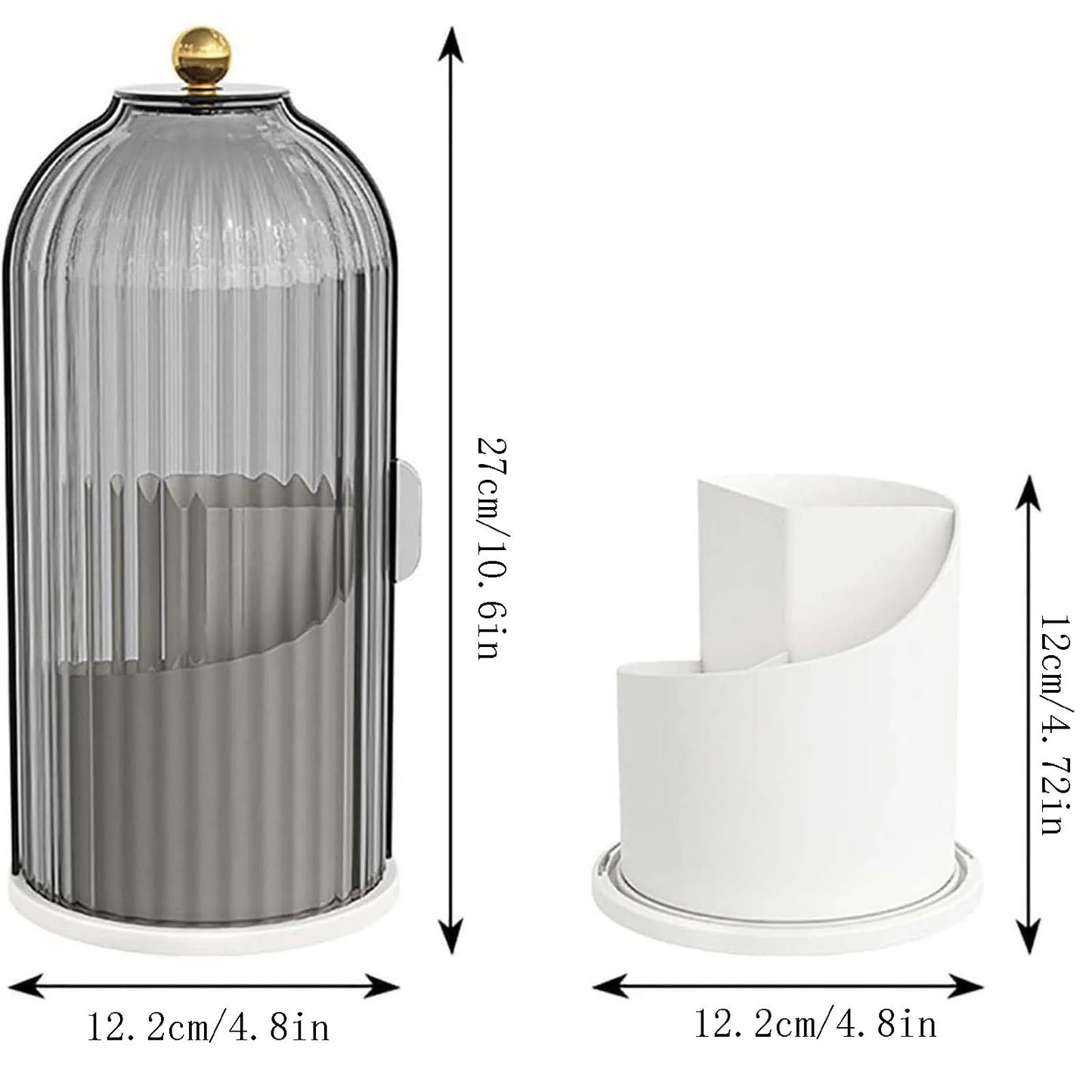 New 360° Rotating Multifuntional Organizer Clear Makeup Brush Vanity Organizer High-end Simple Makeup Brush Holder With Lid