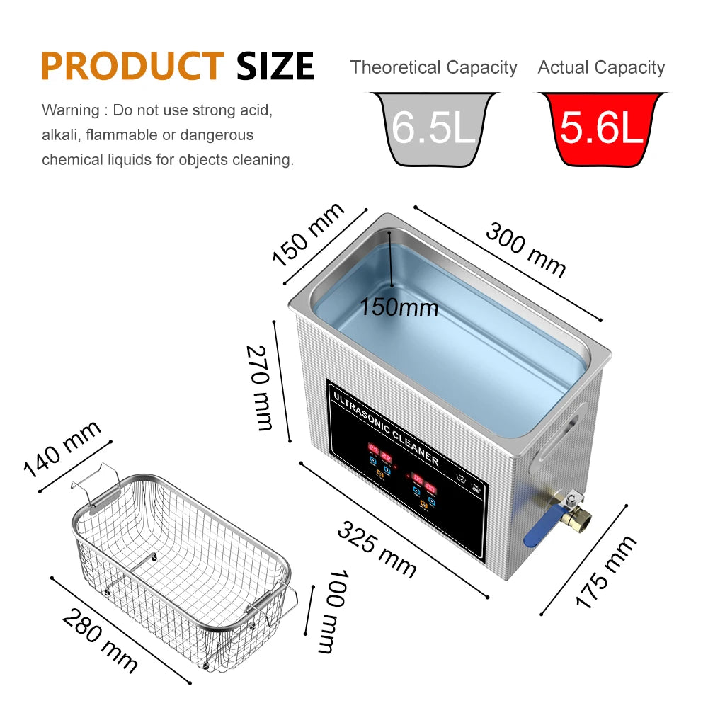 2L 3L 4L 6L 10L 15L 22L 30L Digital Ultrasonic Bath 600W Heater Timer Degas Clean Basket Ultrasound Cleaner Cleaning Tool