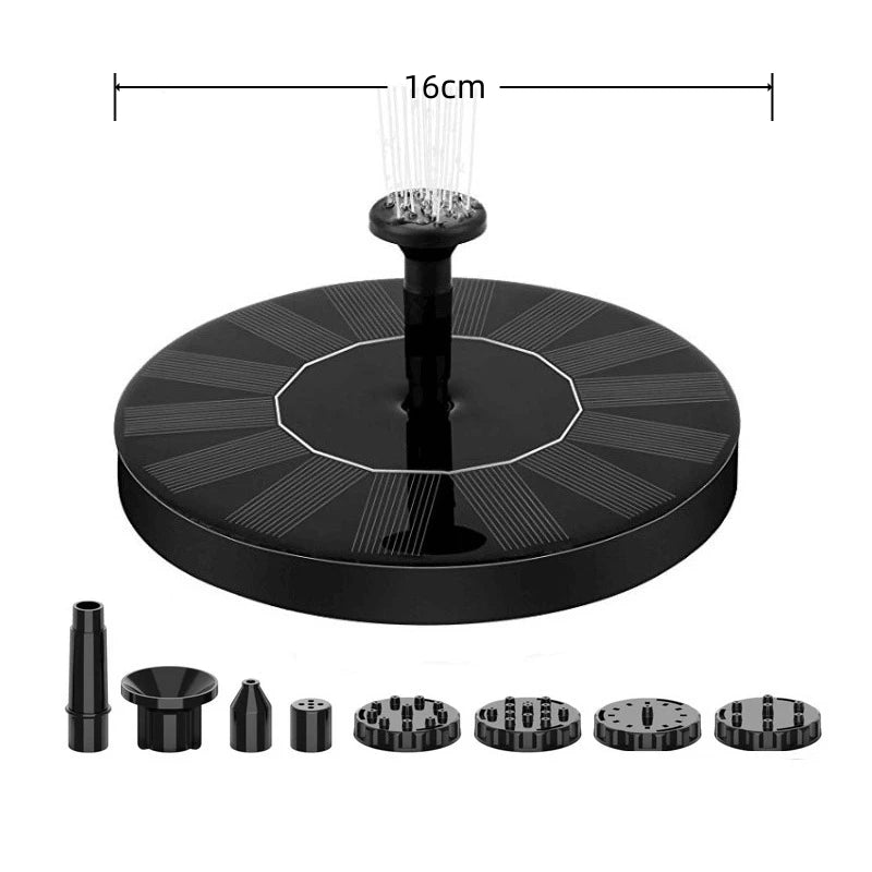 5.5W Solar Fountain Pump Built-in 5000mAh Battery, Solar Powered Water Fountain Pump with LED Lights for Pond, Garden