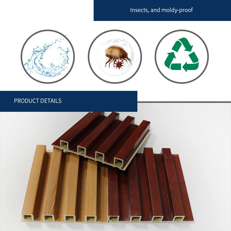 Outdoor WPC Wall Panel 24x48 Inch UV Resistant & IP68 Waterproof, Fireproof Exterior Cladding for Facade/Balcony, Snap Lock Syst