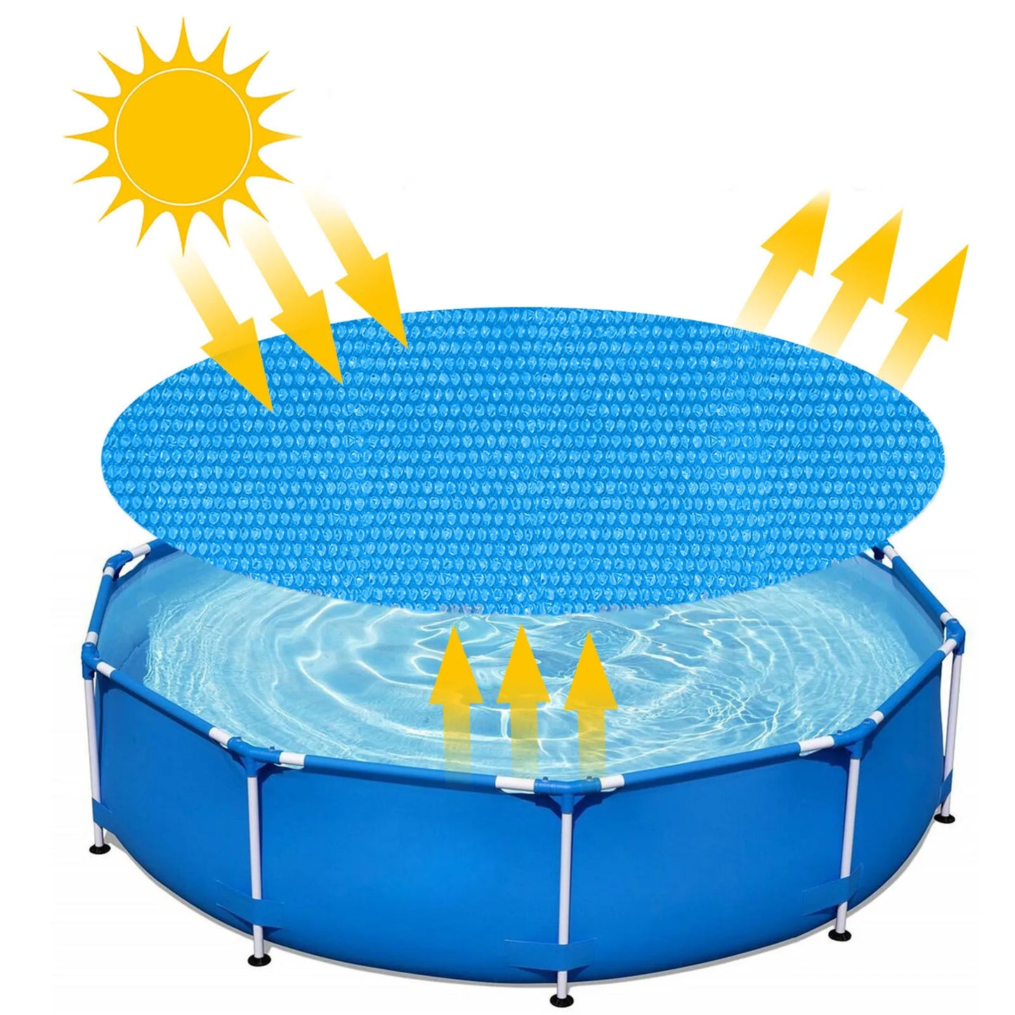Above Ground Pool Solar Cover Heat Insulation Blanket Cover for Swimming Pool Protective Round Thermal Blanket with Heart-Shaped
