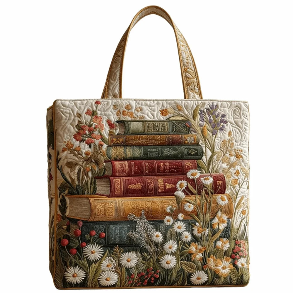 Trendy Vintage Quilted Tote Bag 3D Printed Patterns Large Capacity Travel Handbag Cotton Lightweight Canvas Bag Women Accessory