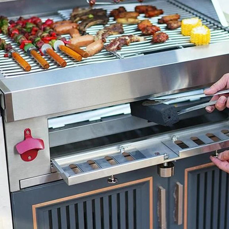 Patio Party Essential: Stainless Steel Cabinet Gas Grill, Outdoor Kitchen Set, Remote Control