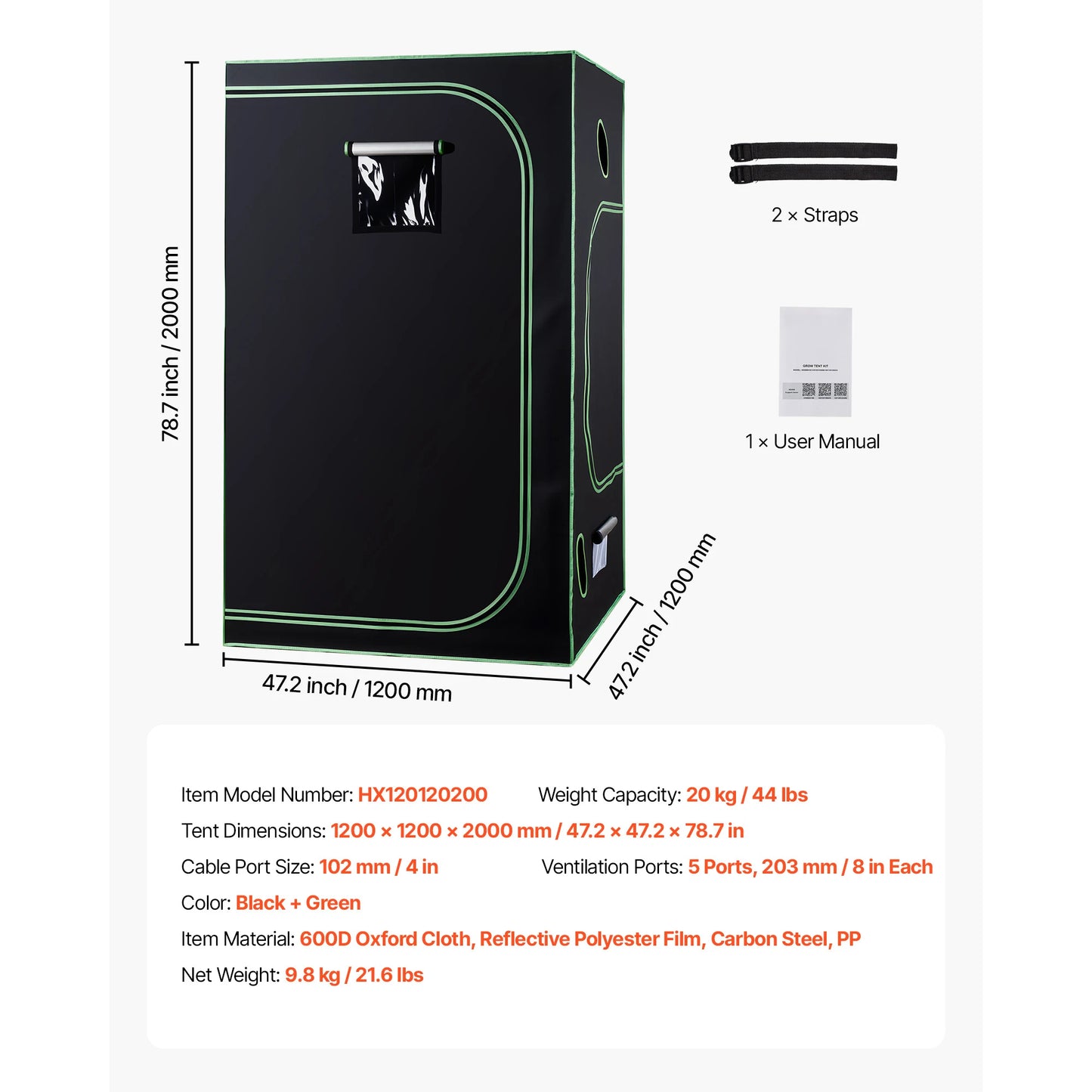 SucceBuy Indoor Grow Tent Kit Indoor Plant Tent with Ventilation System High Reflective Mylar Growing Tents for Flower Veggie