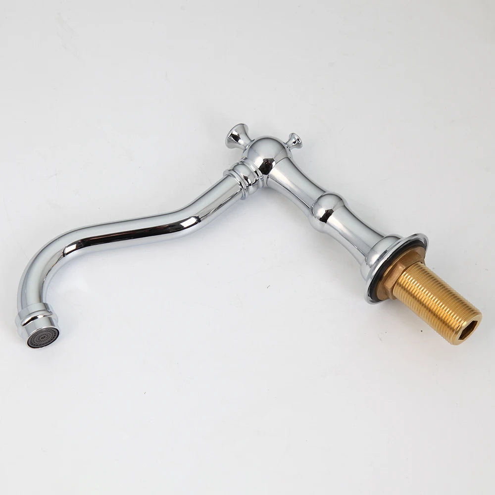 Bathroom Basin Faucet Set – Double-Handle Deck-Mounted
Includes 3-piece brass and chrome taps for hot and cold water. Stylish and durable mixer faucet set for bathtubs and sinks.