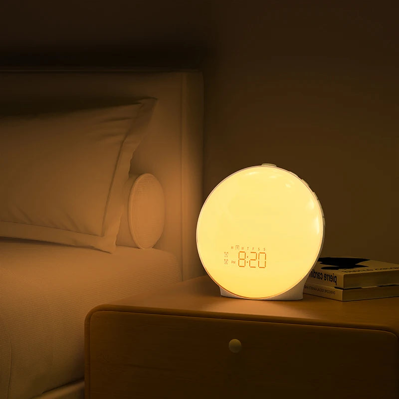 Wake Up Light Alarm Clock Sunrise/Sunset Simulation Digital Clock with Night Light FM Radio Desk Clocks Niditon